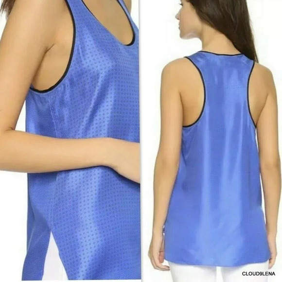 Rag & Bone Silk Teddy Celeste Combo Polka Dots Sleeveless Tank - Picture 2 of 4